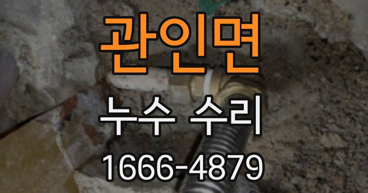 관인면 누수 수리
