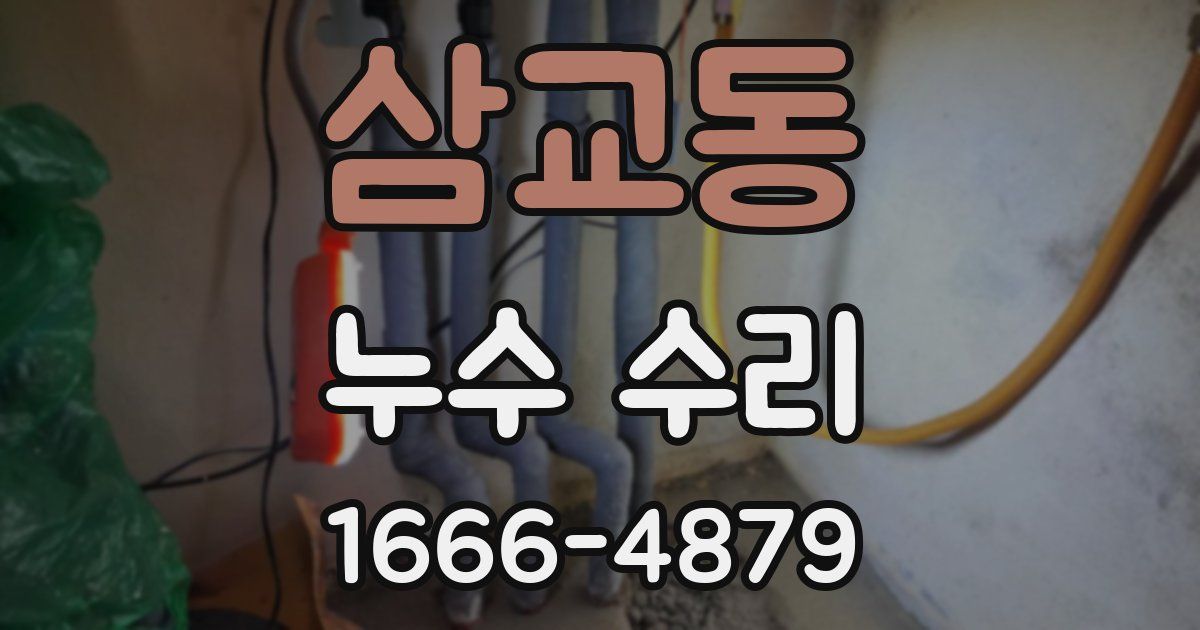 삼교동 누수 수리