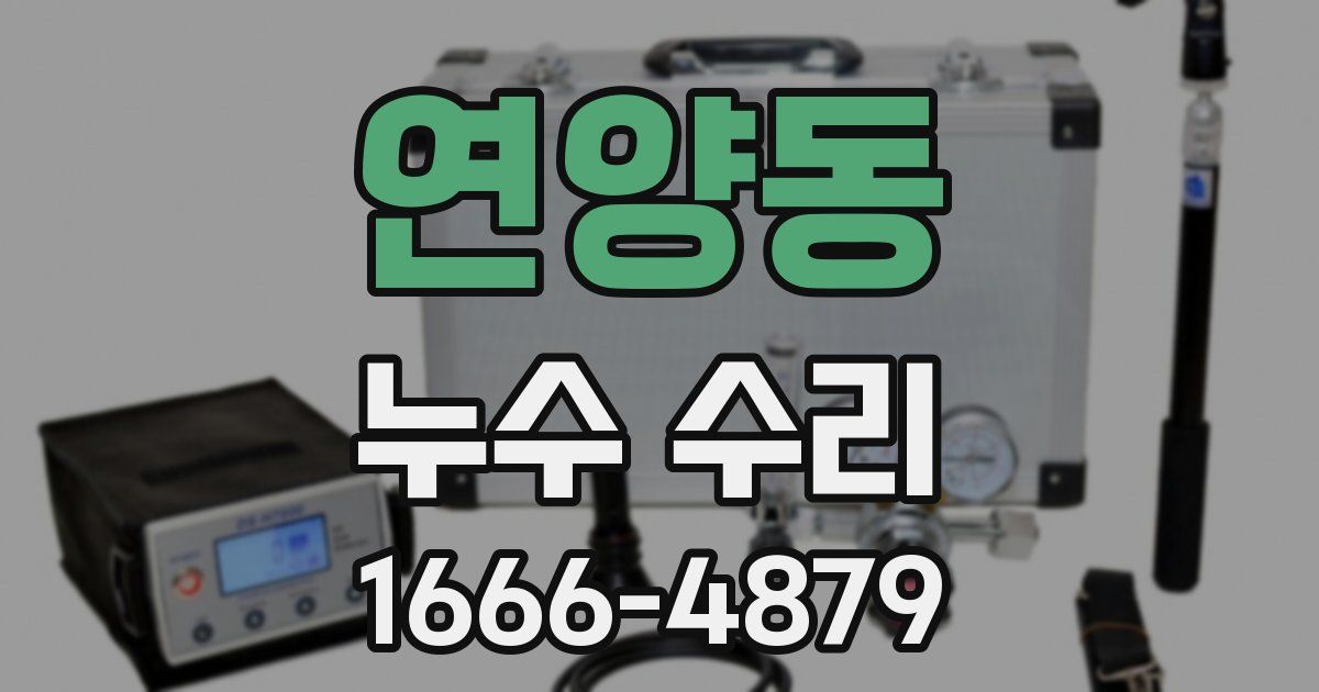 연양동 누수 수리