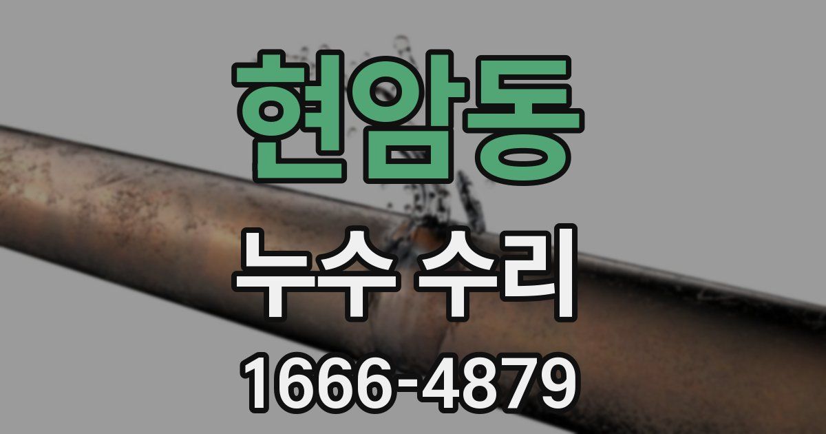 현암동 누수 수리