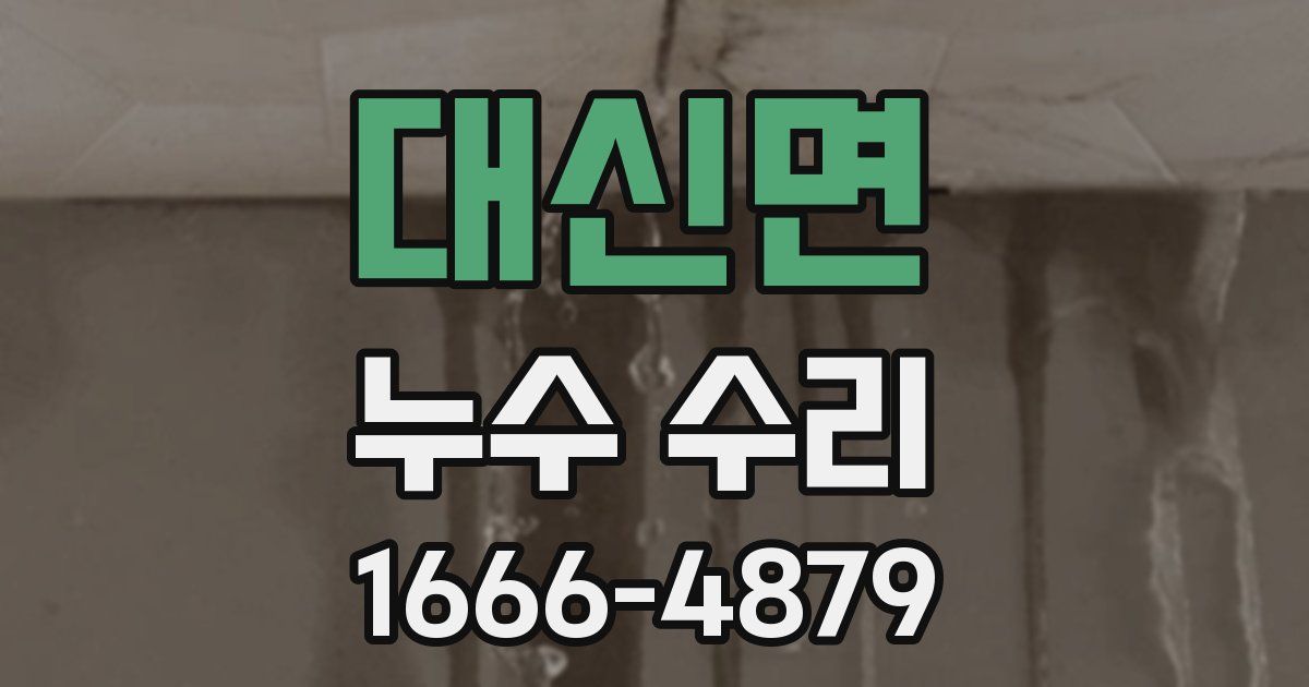 대신면 누수 수리