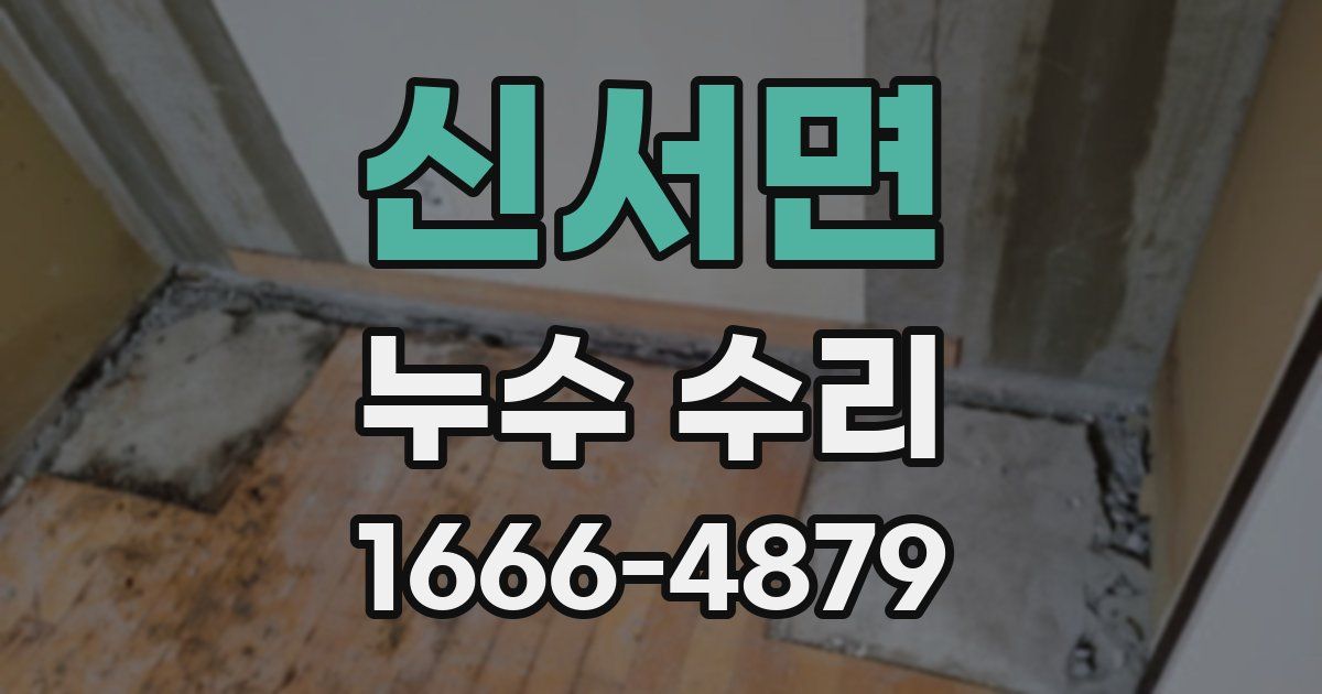 신서면 누수 수리