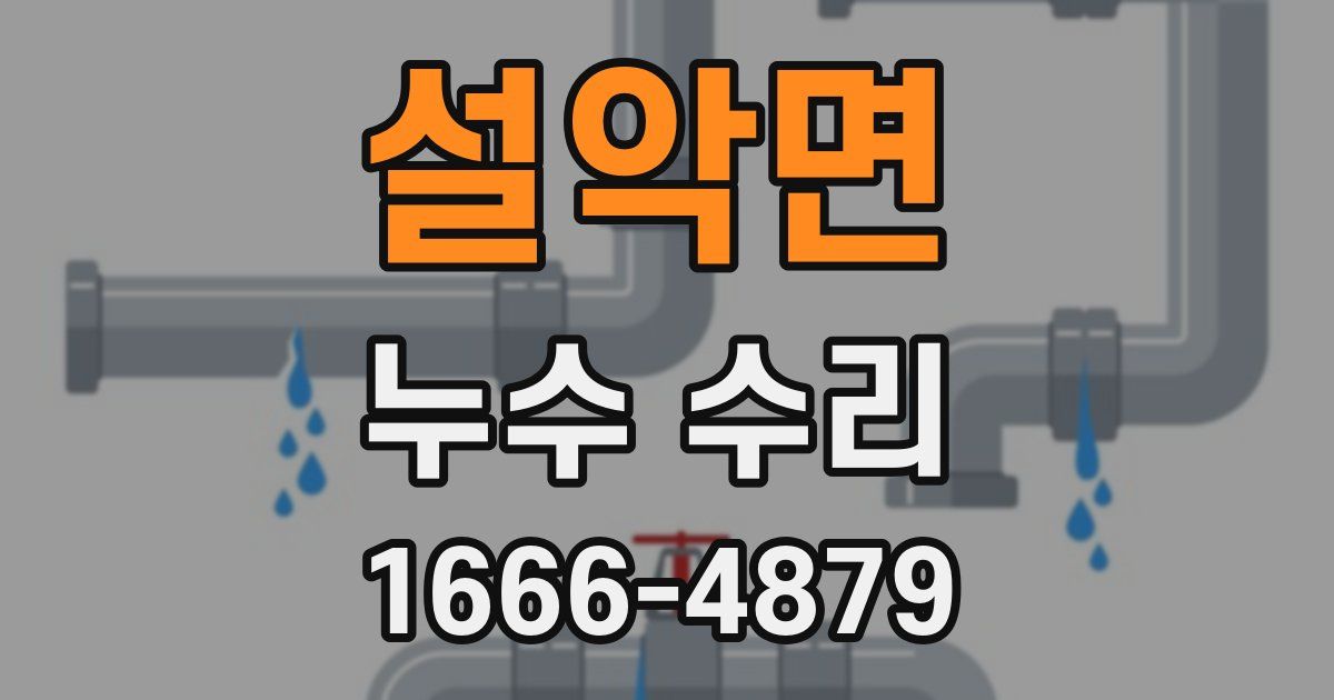 설악면 누수 수리