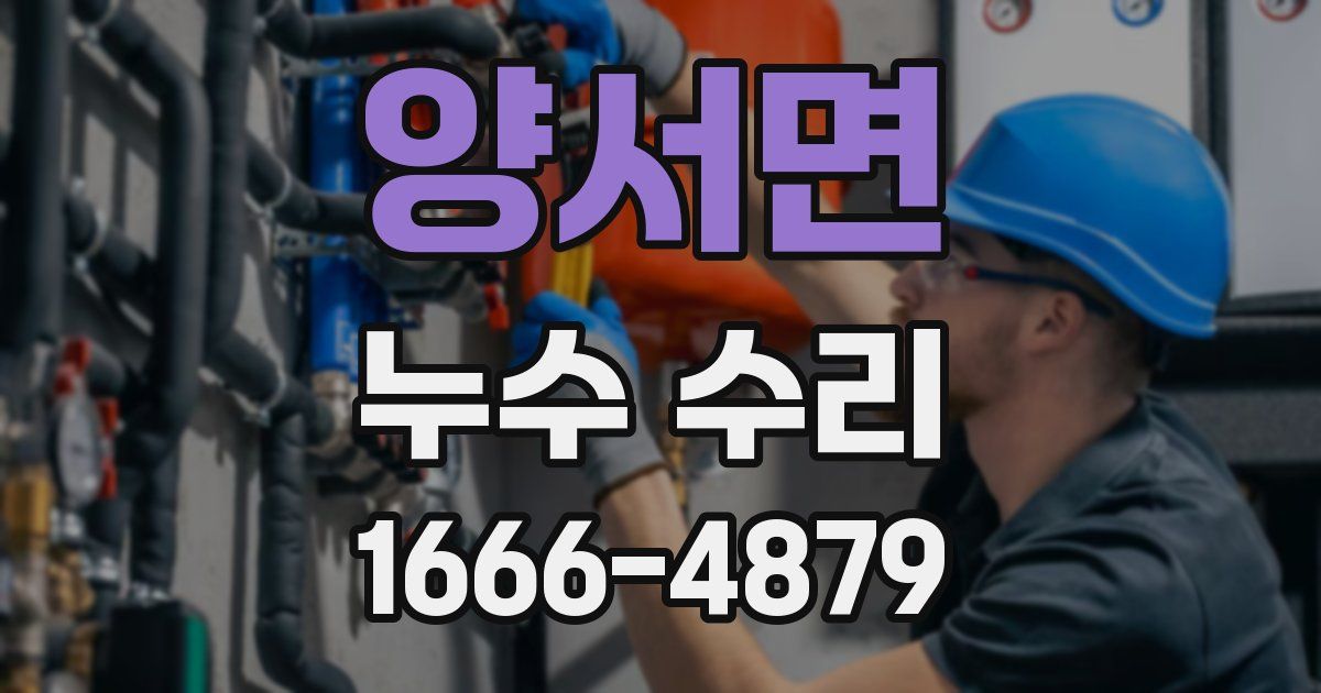 양서면 누수 수리