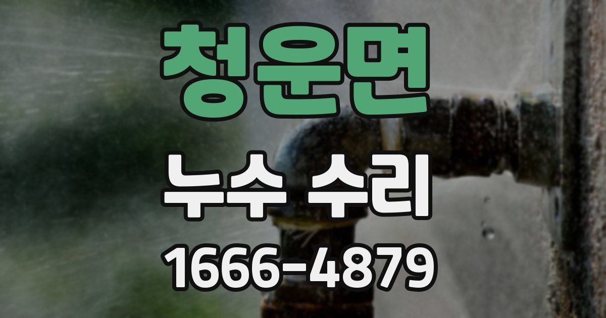청운면 누수 수리
