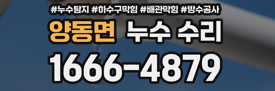 양동면 누수 수리