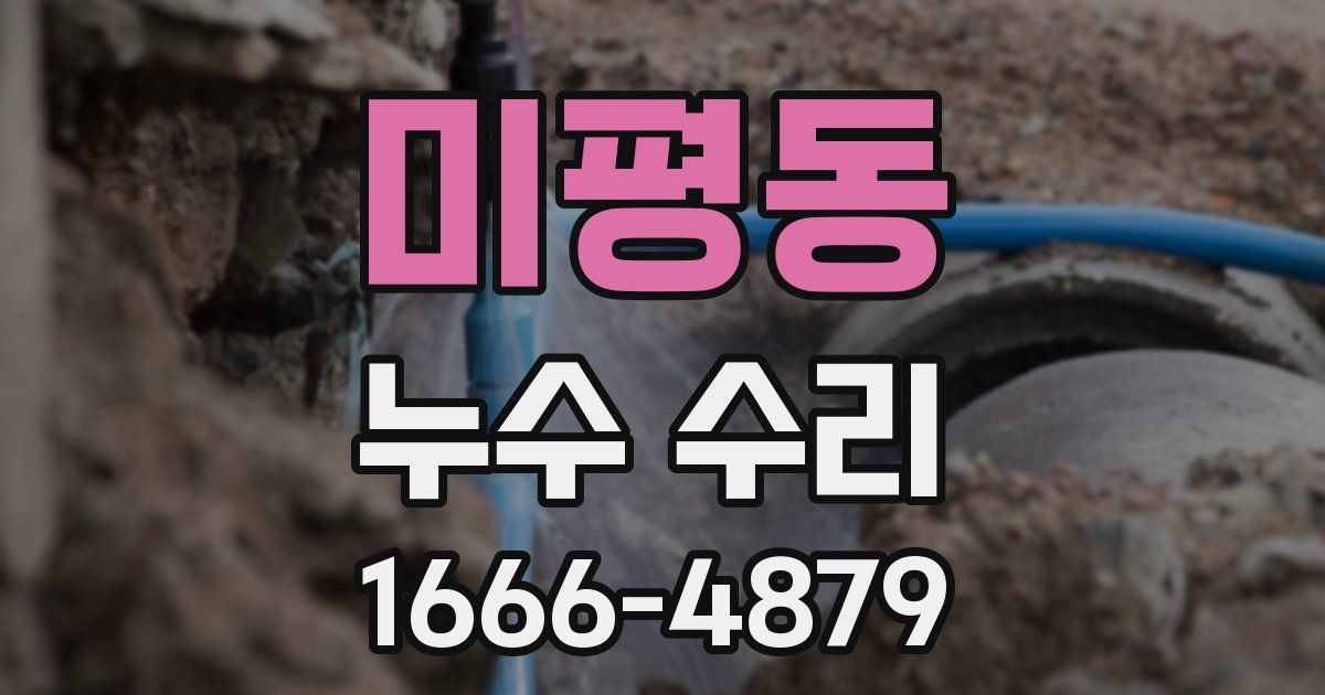 미평동 누수 수리