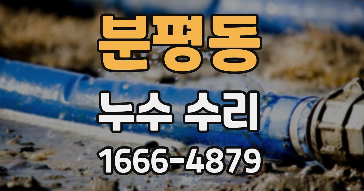 분평동 누수 수리