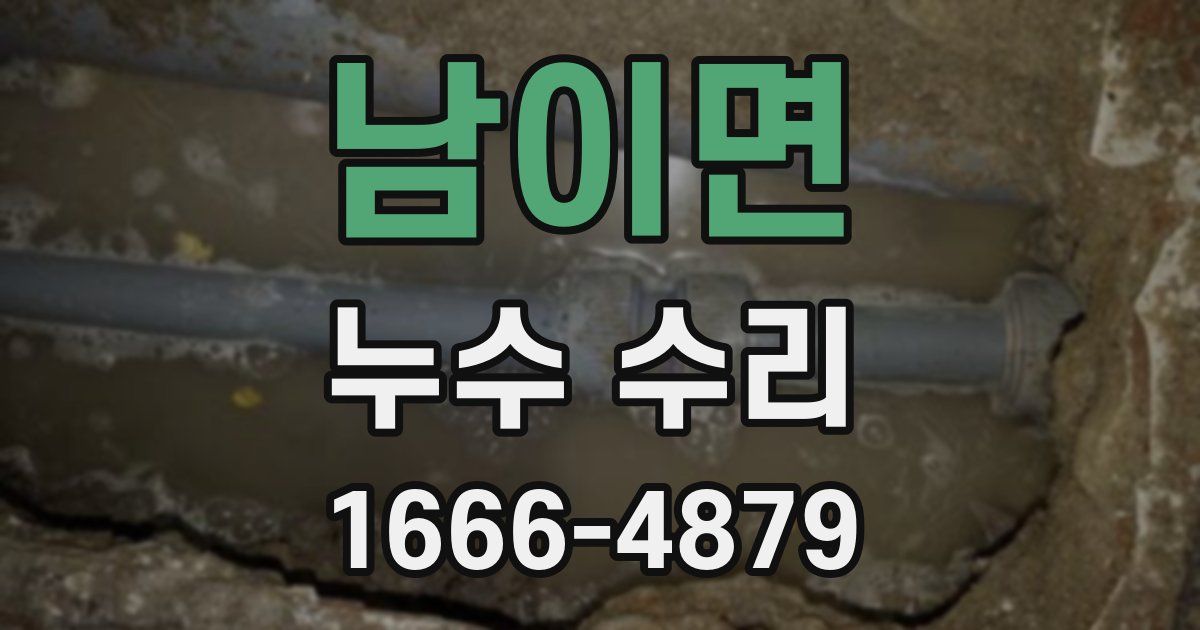 남이면 누수 수리
