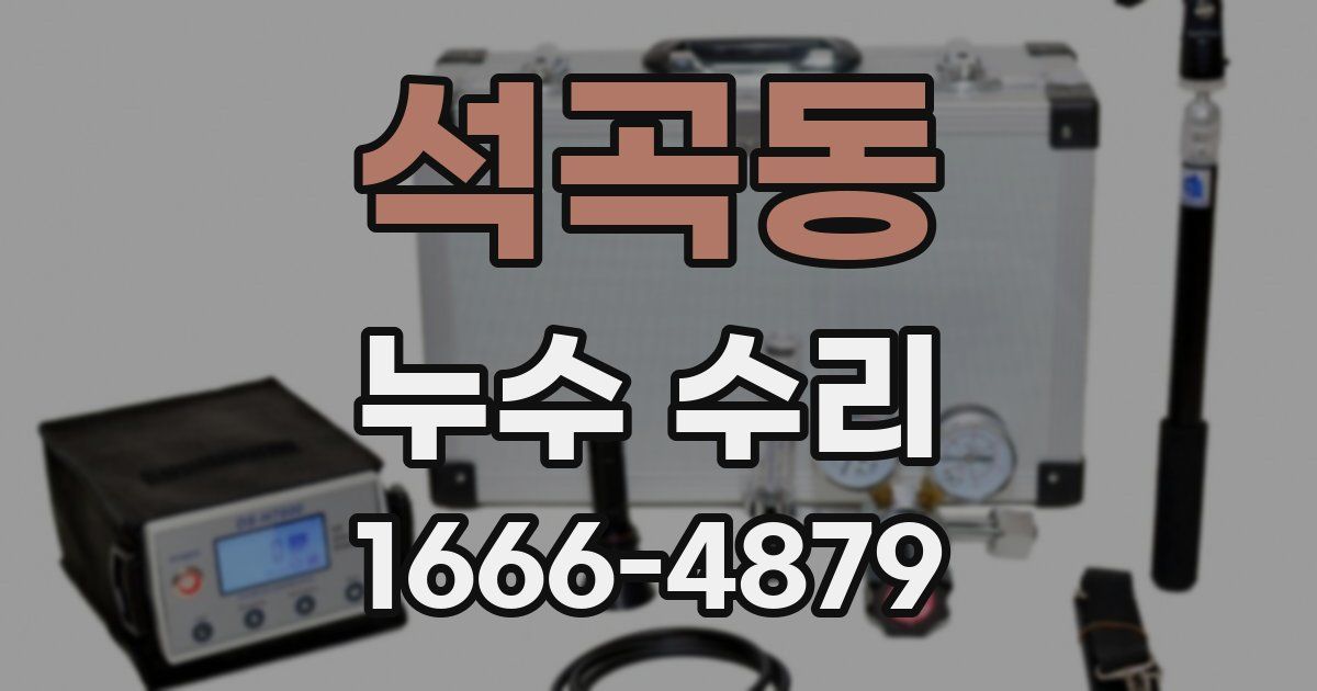 석곡동 누수 수리
