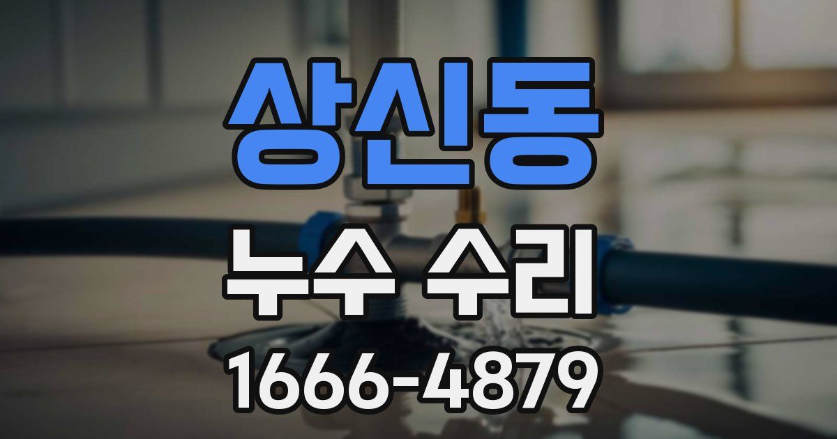 상신동 누수 수리