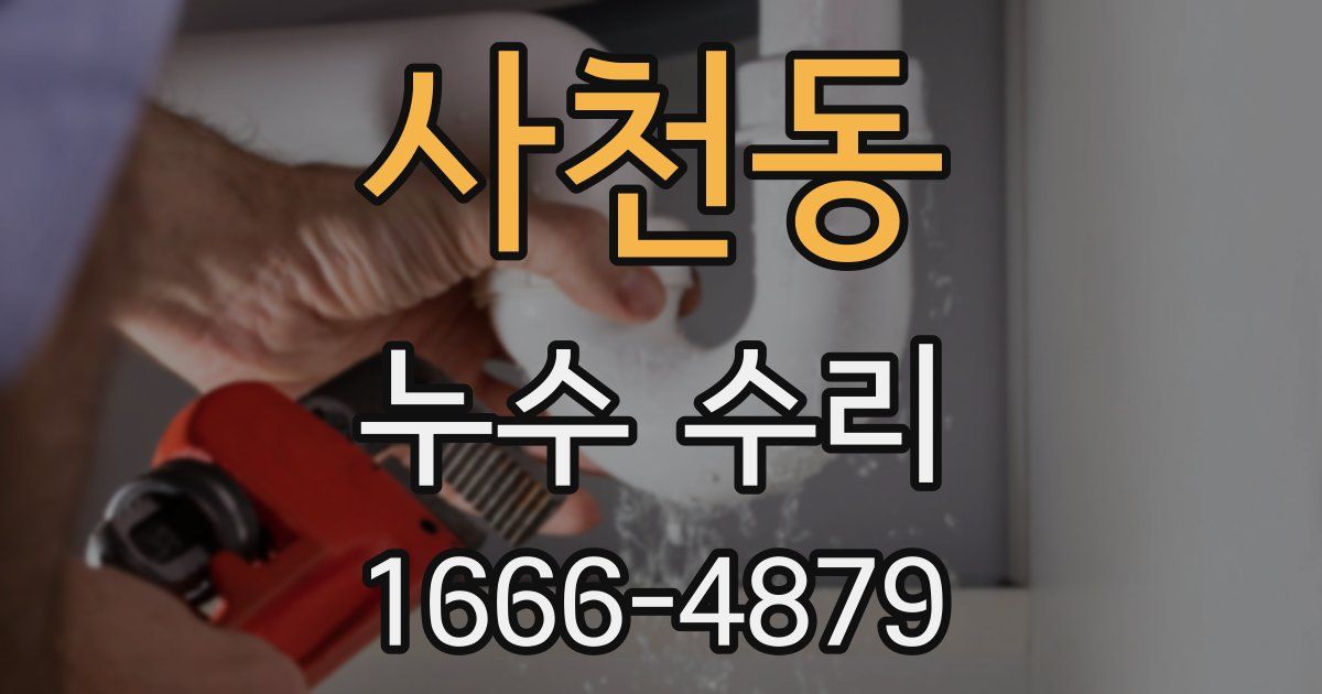 사천동 누수 수리