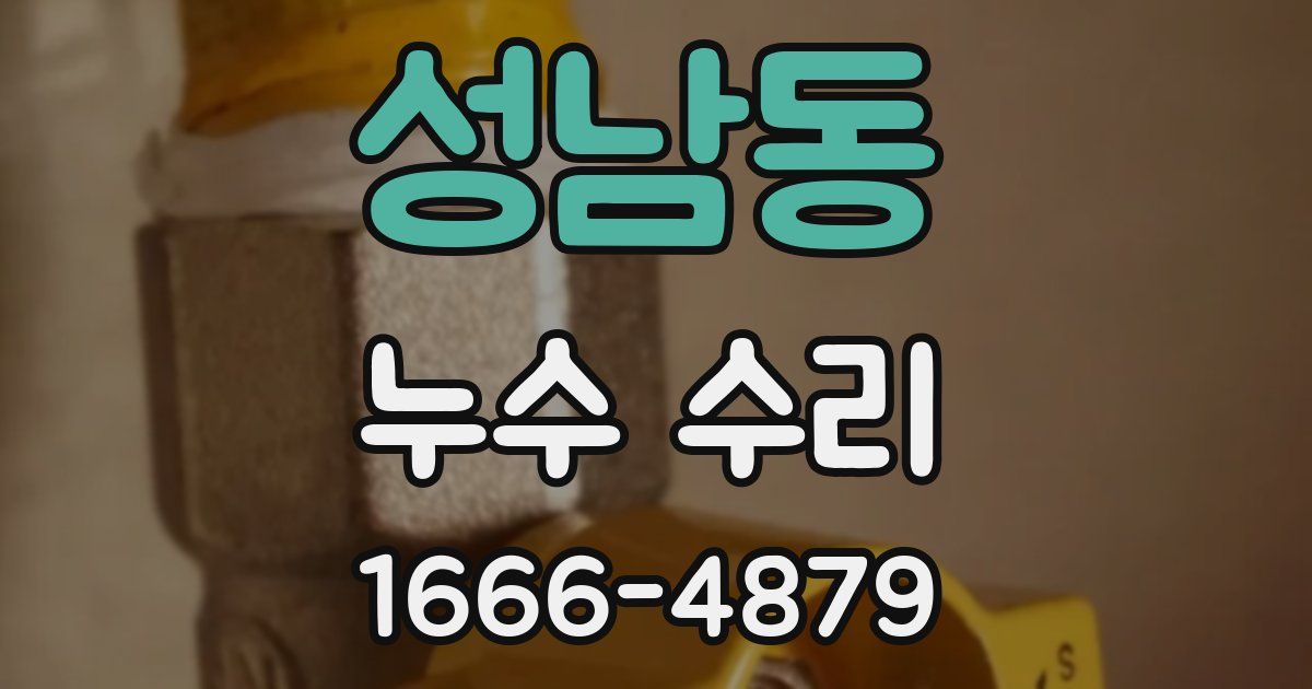 성남동 누수 수리