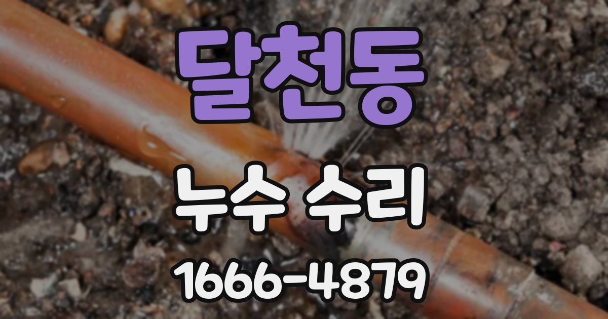 달천동 누수 수리