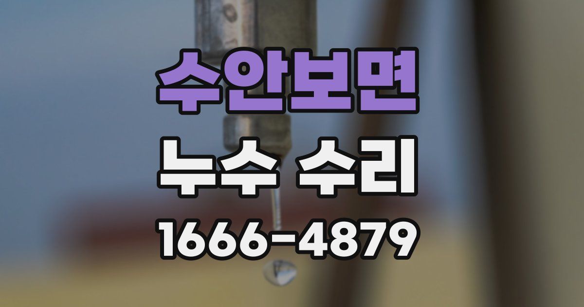 수안보면 누수 수리