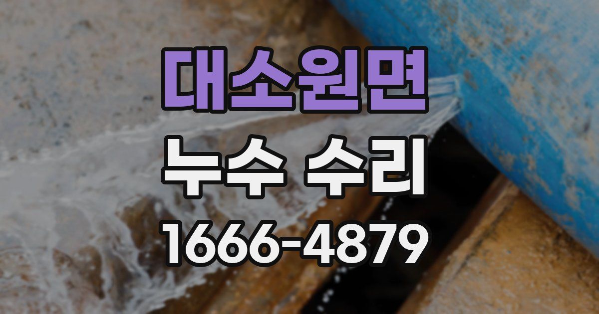 대소원면 누수 수리