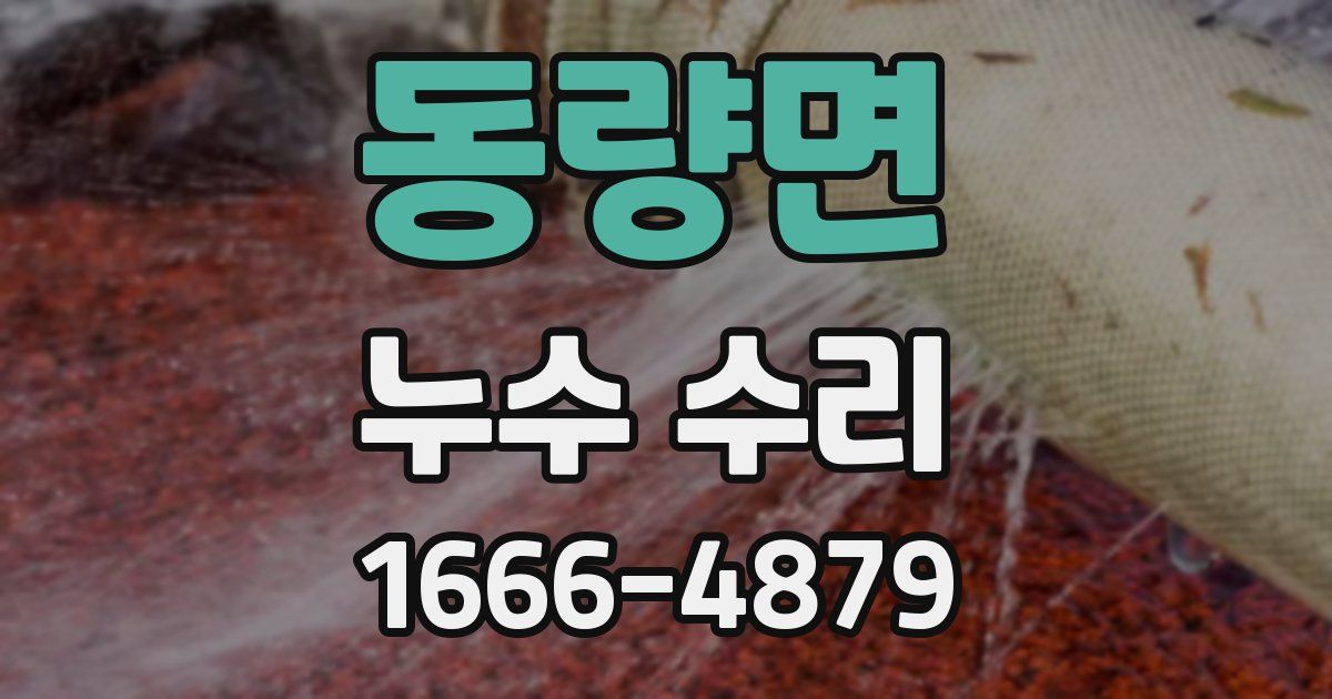 동량면 누수 수리
