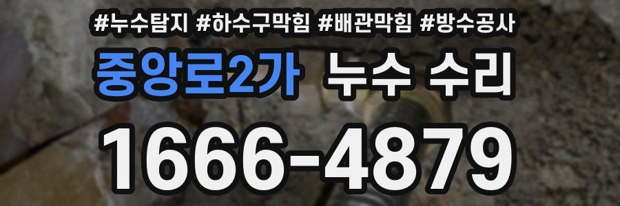 중앙로2가 누수 수리