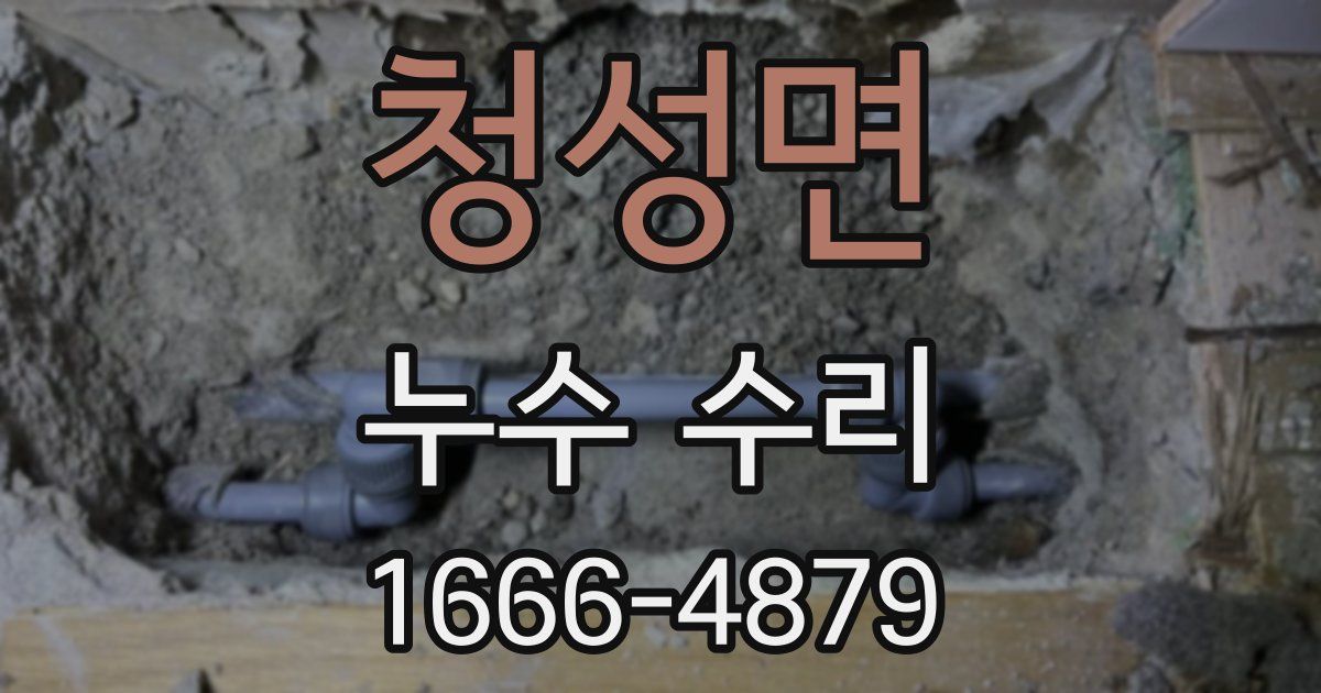 청성면 누수 수리