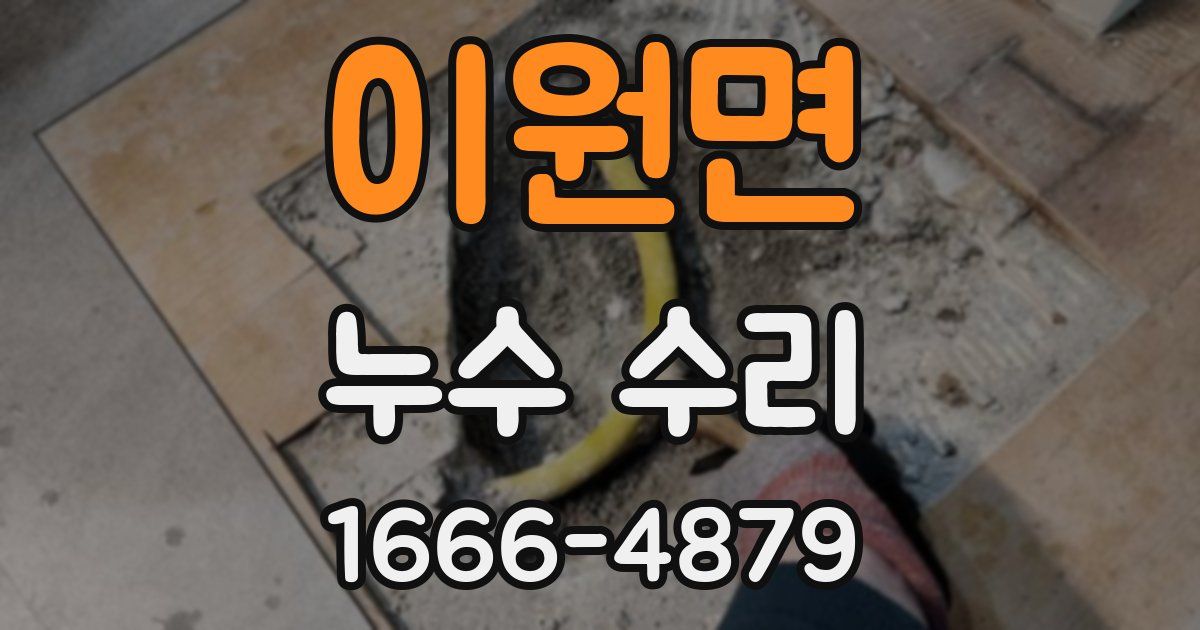 이원면 누수 수리