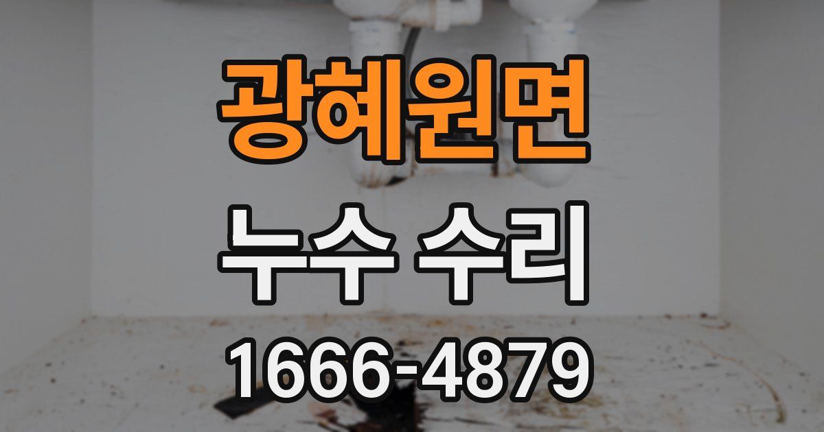 광혜원면 누수 수리