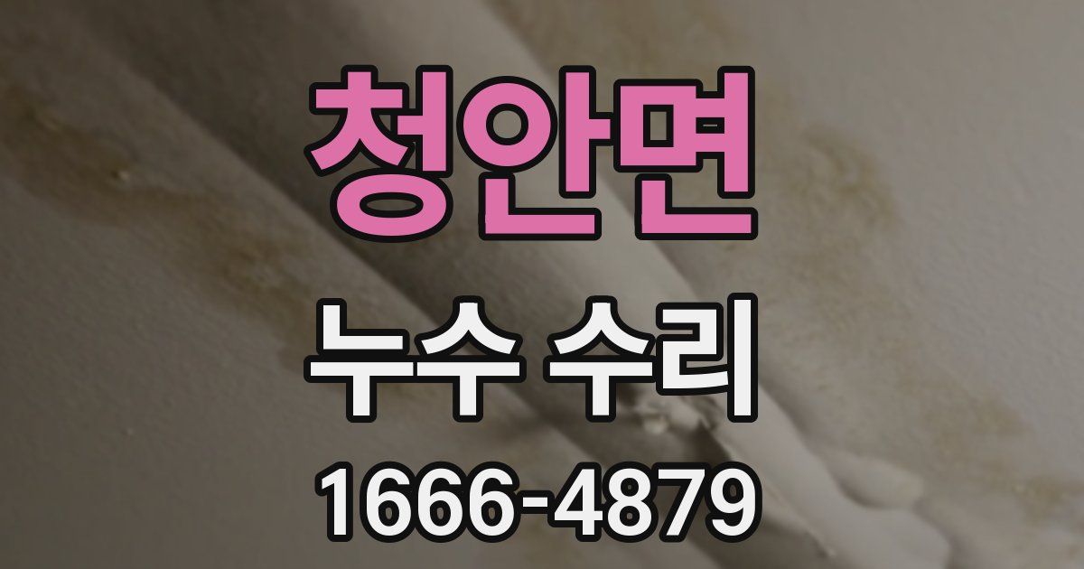 청안면 누수 수리