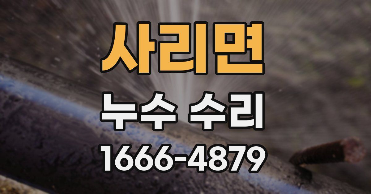 사리면 누수 수리