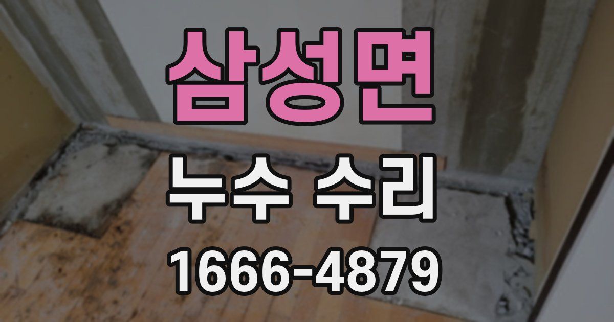 삼성면 누수 수리