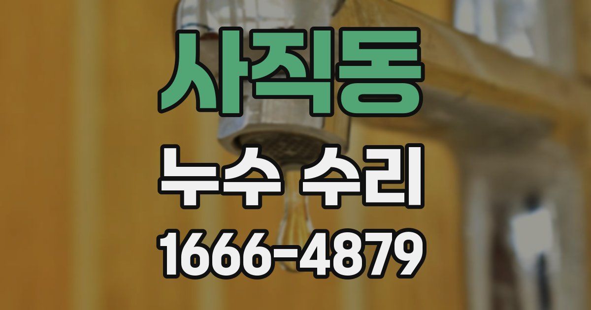사직동 누수 수리