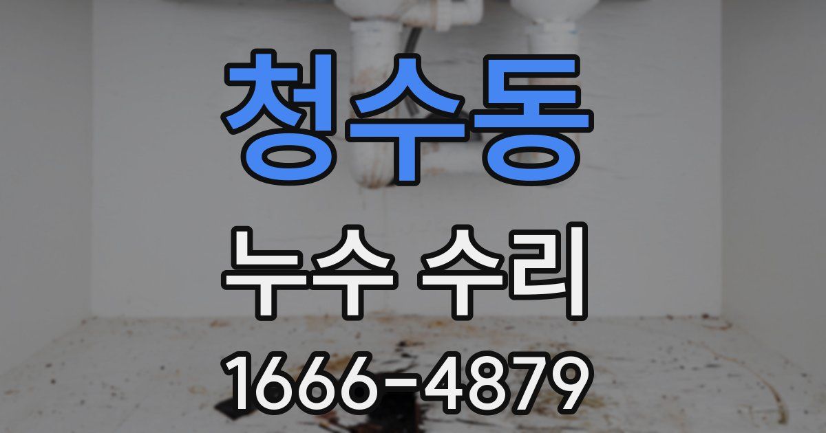 청수동 누수 수리