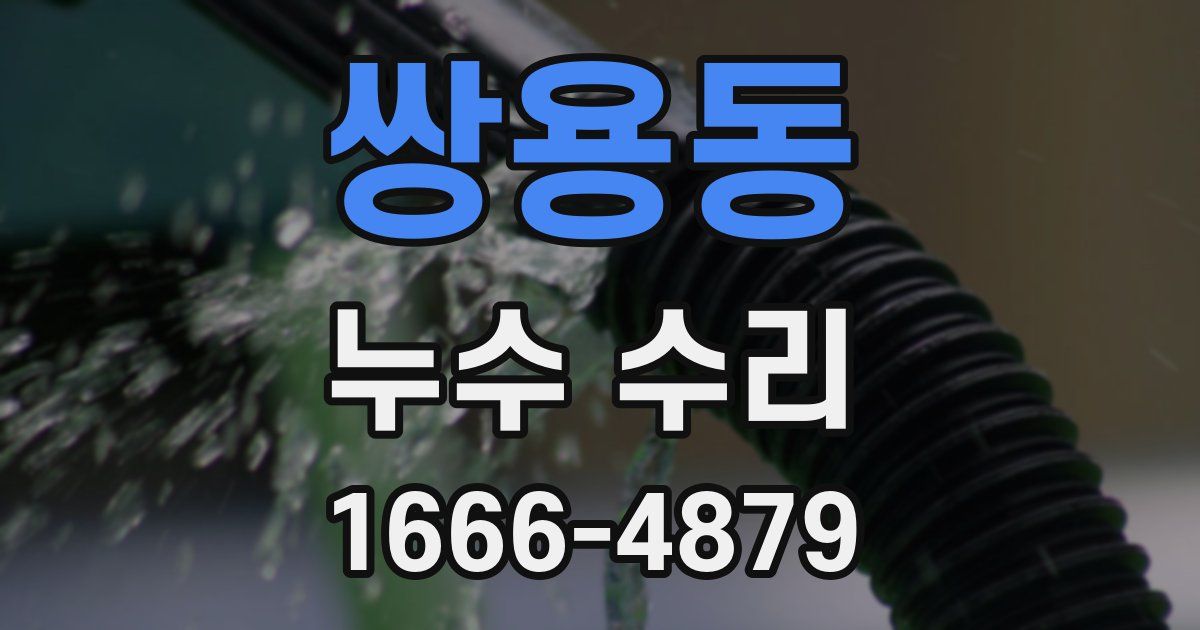 쌍용동 누수 수리