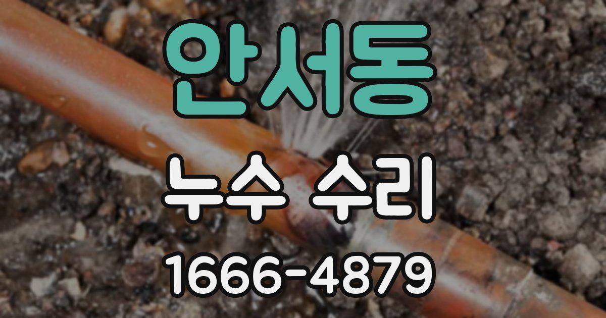 안서동 누수 수리