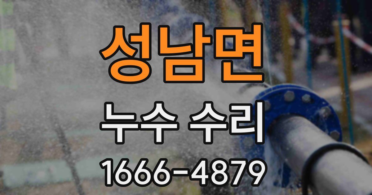 성남면 누수 수리