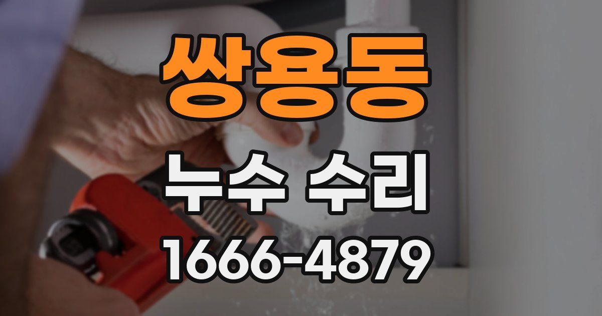 쌍용동 누수 수리