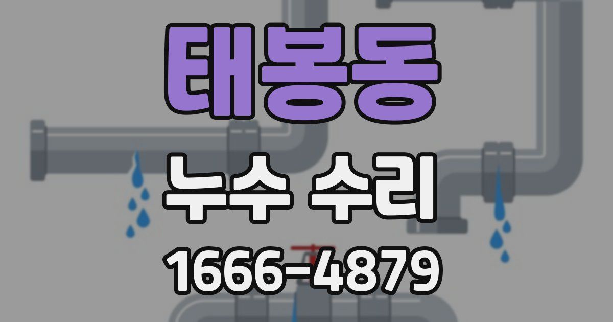 태봉동 누수 수리