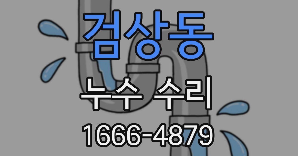 검상동 누수 수리
