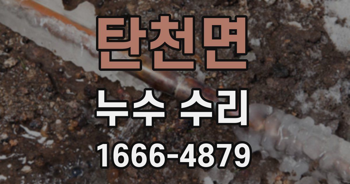 탄천면 누수 수리