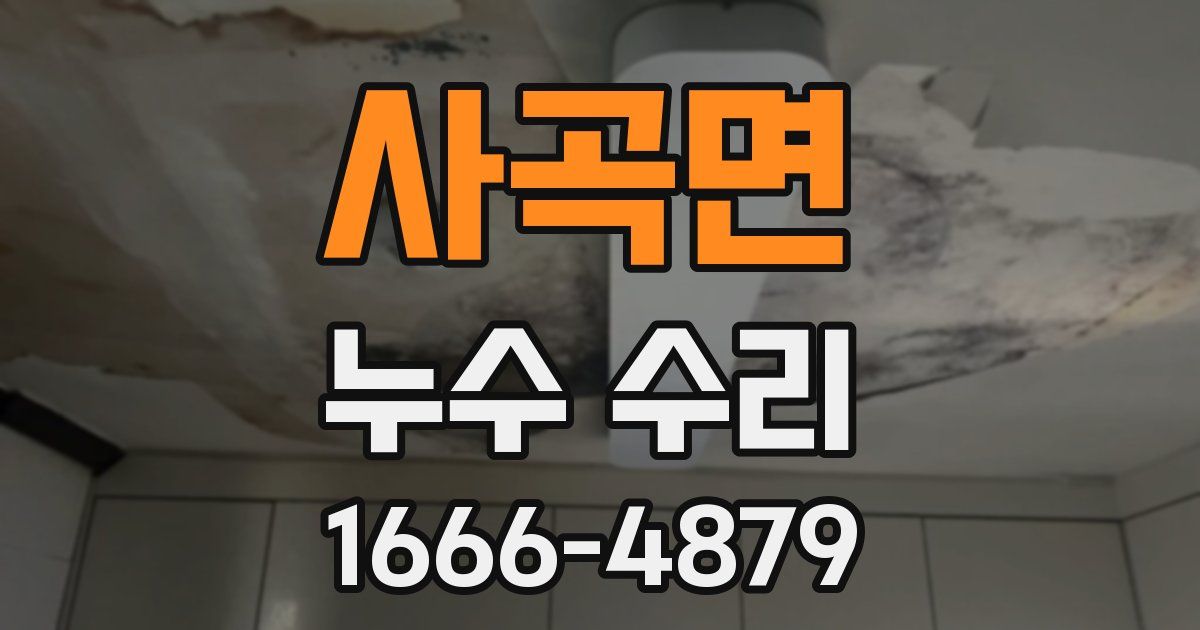 사곡면 누수 수리