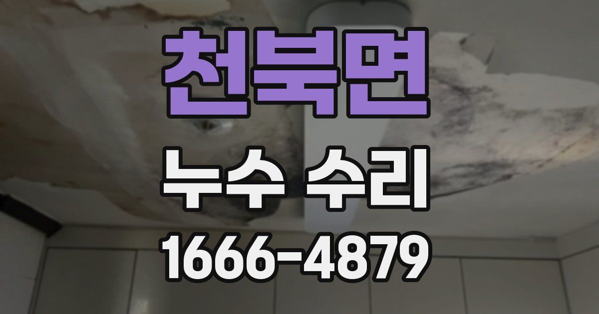 천북면 누수 수리