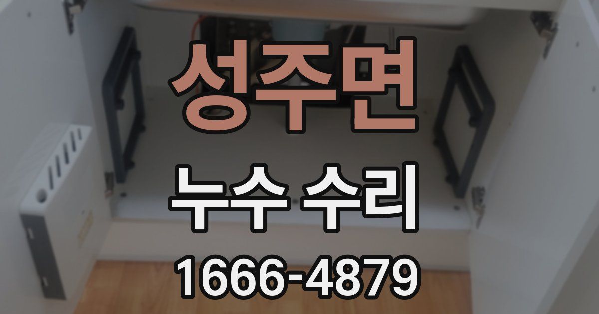 성주면 누수 수리