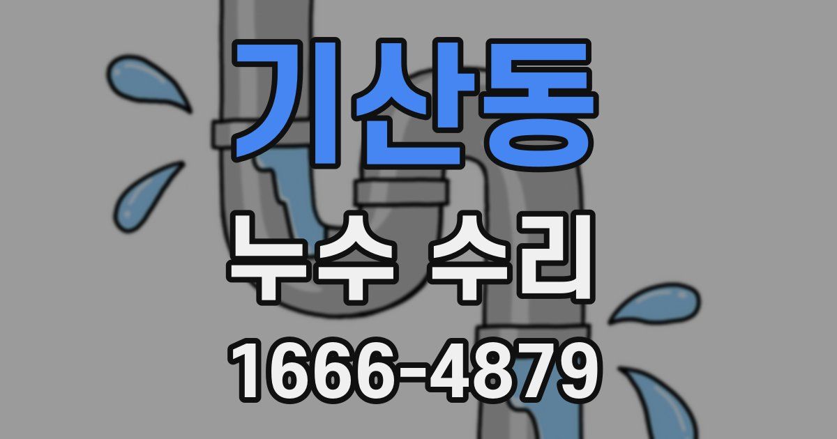 기산동 누수 수리
