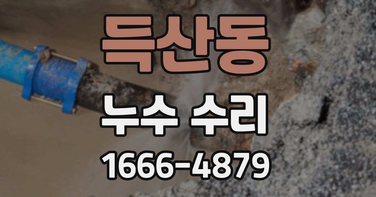 득산동 누수 수리