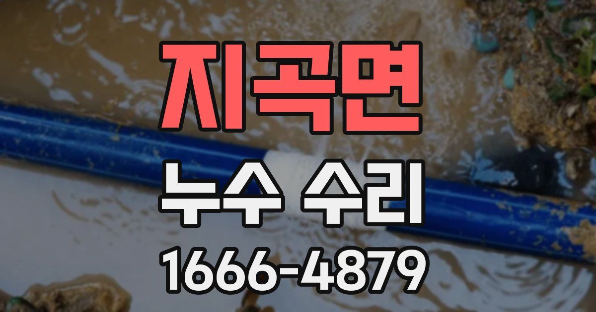 지곡면 누수 수리