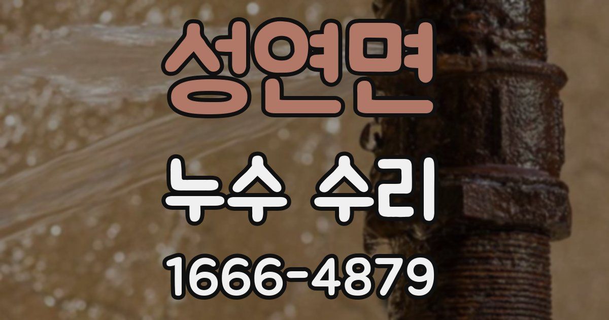 성연면 누수 수리