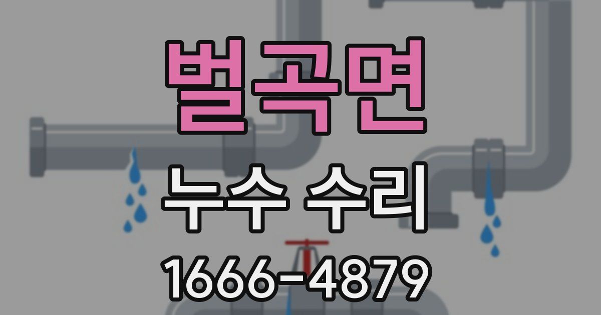 벌곡면 누수 수리