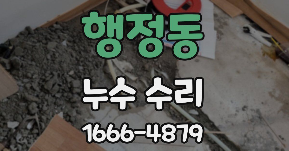 행정동 누수 수리