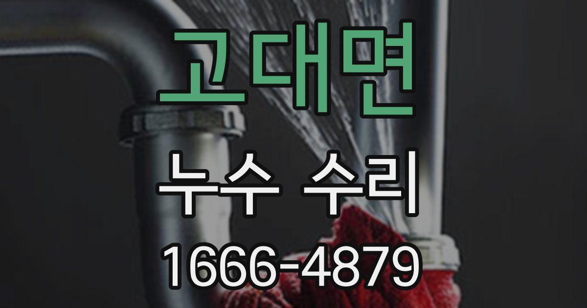 고대면 누수 수리