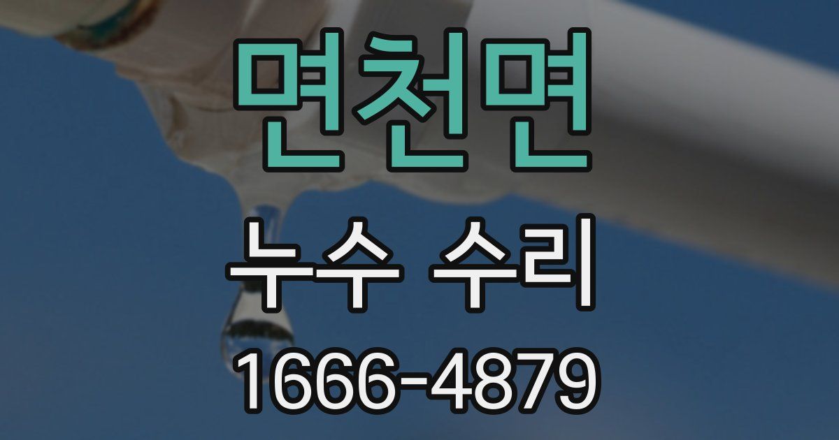 면천면 누수 수리