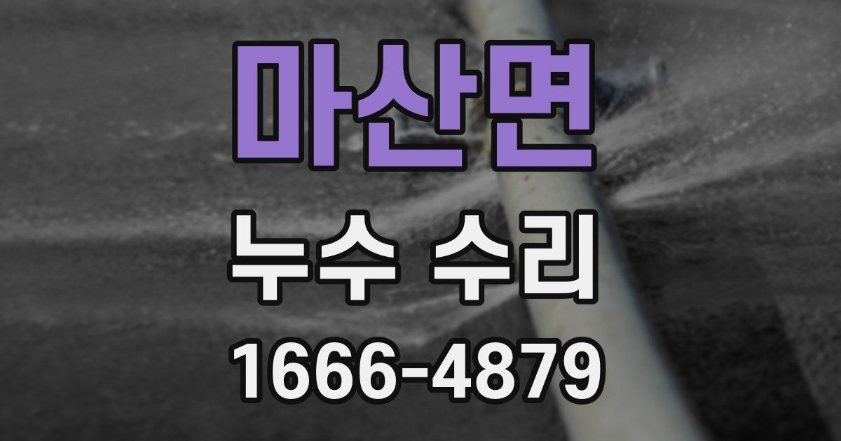 마산면 누수 수리