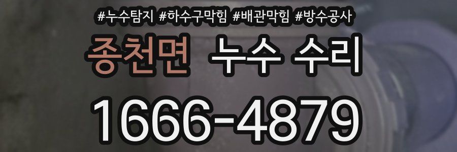 종천면 누수 수리